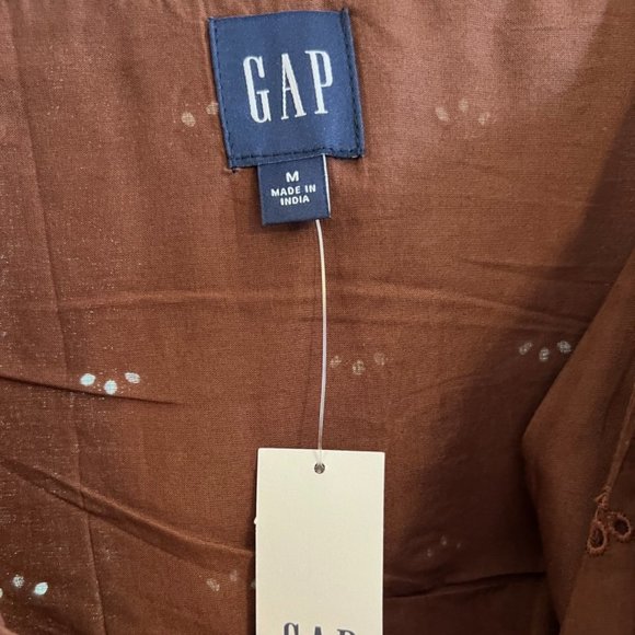 Womens Medium Gap Eye-lit Strappy Short Brown Sun Dress - Picture 3 of 4